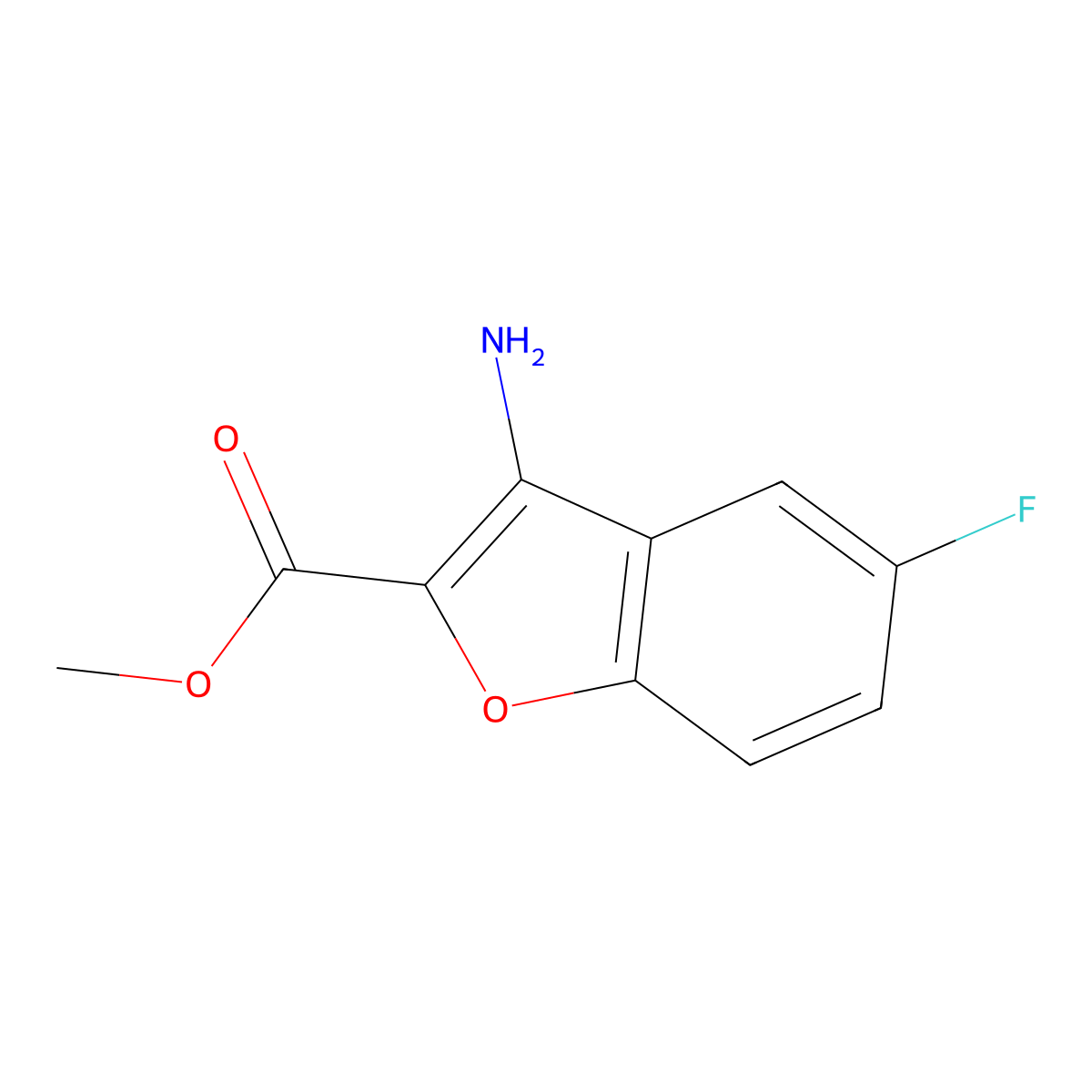 Methyl 3-amino-5-fluoro-1-benzofuran-2-carboxylate molecular structure, CAS 1823048-61-8