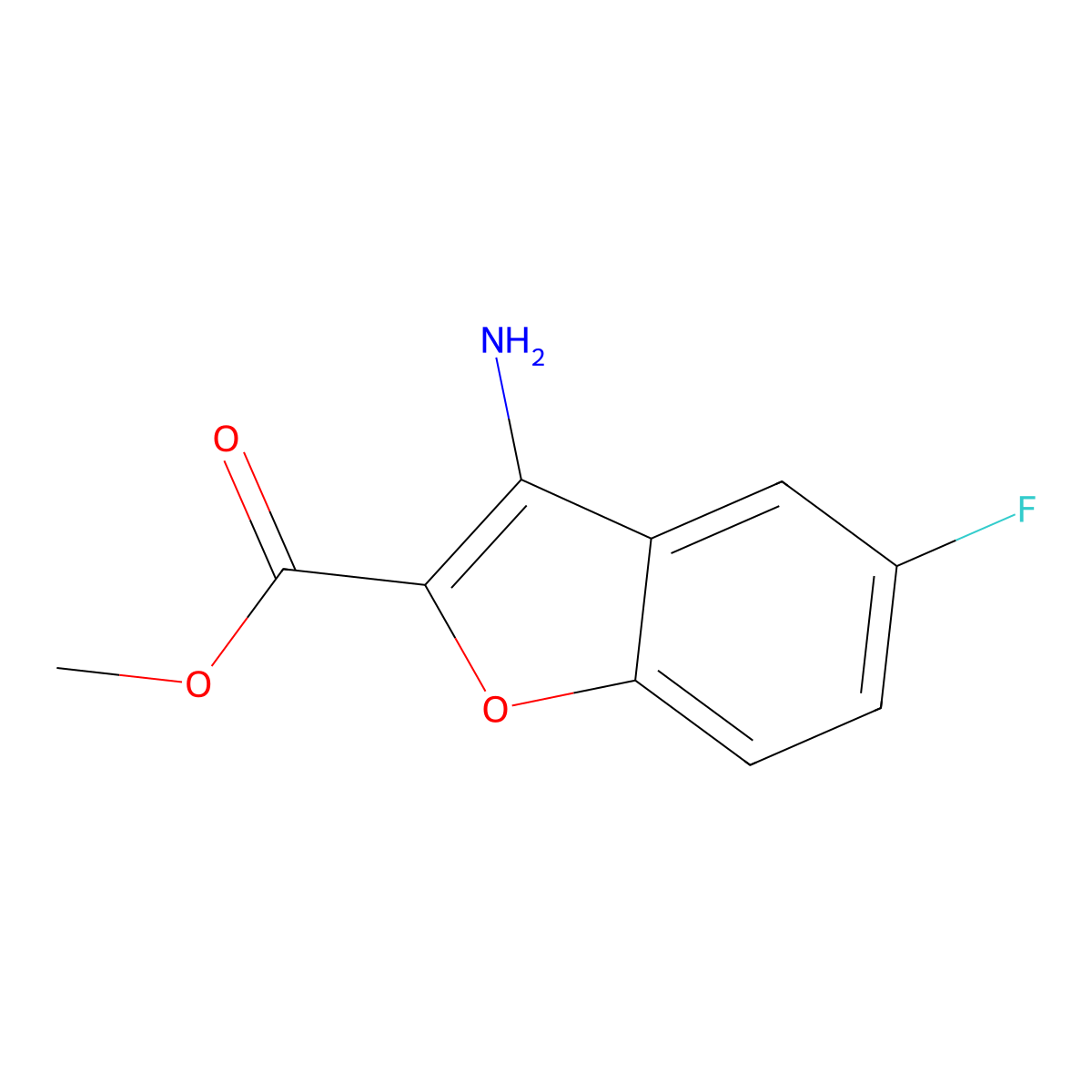 Methyl 3-amino-5-fluoro-1-benzofuran-2-carboxylate molecular structure, CAS 1823048-61-8