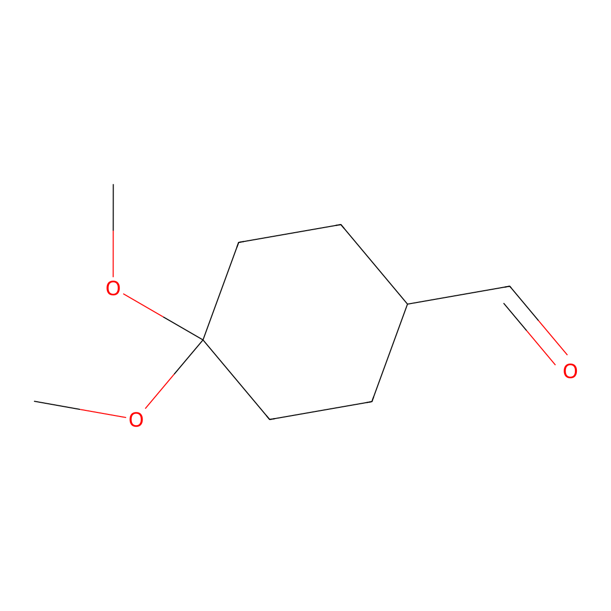 4,4-Dimethoxycyclohexane-1-carbaldehyde molecular structure, CAS 1823051-35-9