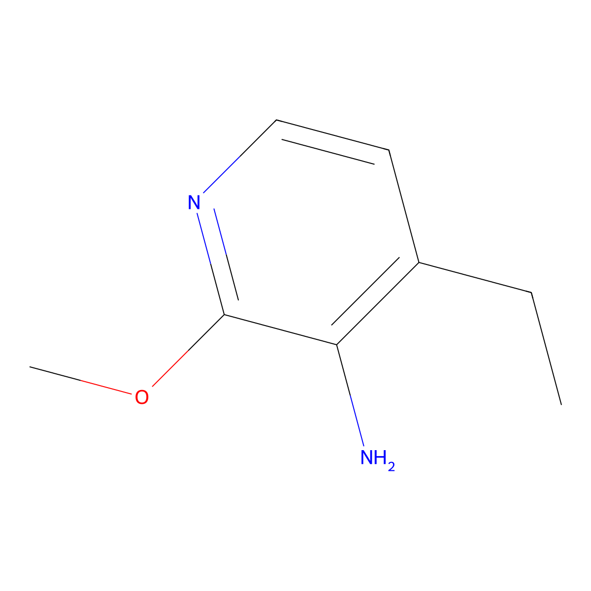 4-Ethyl-2-methoxy-3-pyridinamine molecular structure, CAS 1823051-72-4