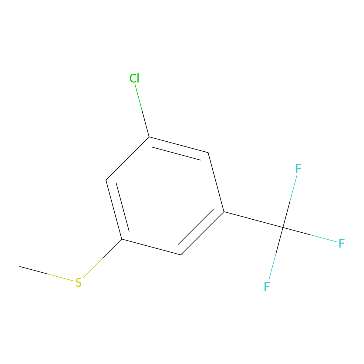 (3-Chloro-5-(trifluoromethyl)phenyl)(methyl)sulfane molecular structure, CAS 1823054-62-1