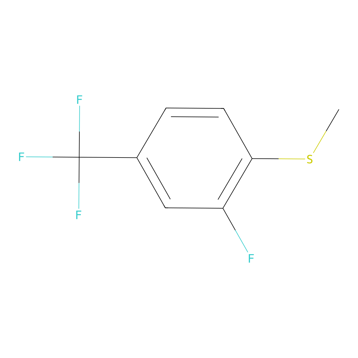(2-Fluoro-4-(trifluoromethyl)phenyl)(methyl)sulfane molecular structure, CAS 1823055-21-5