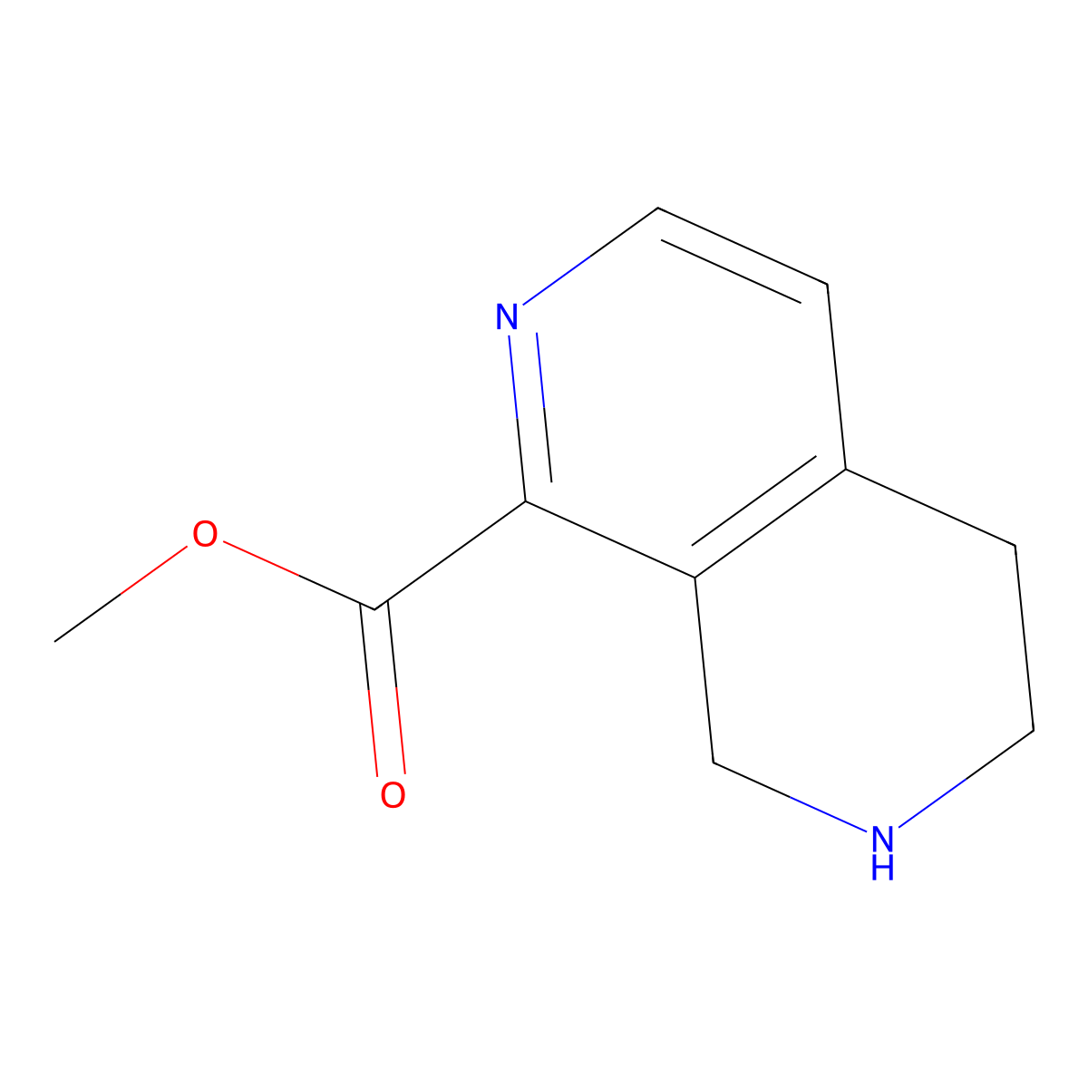 Methyl 5,6,7,8-tetrahydro-2,7-naphthyridine-1-carboxylate molecular structure, CAS 1823055-98-6