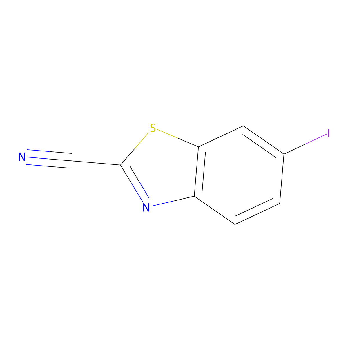 6-Iodobenzo[d]thiazole-2-carbonitrile molecular structure, CAS 1823057-00-6