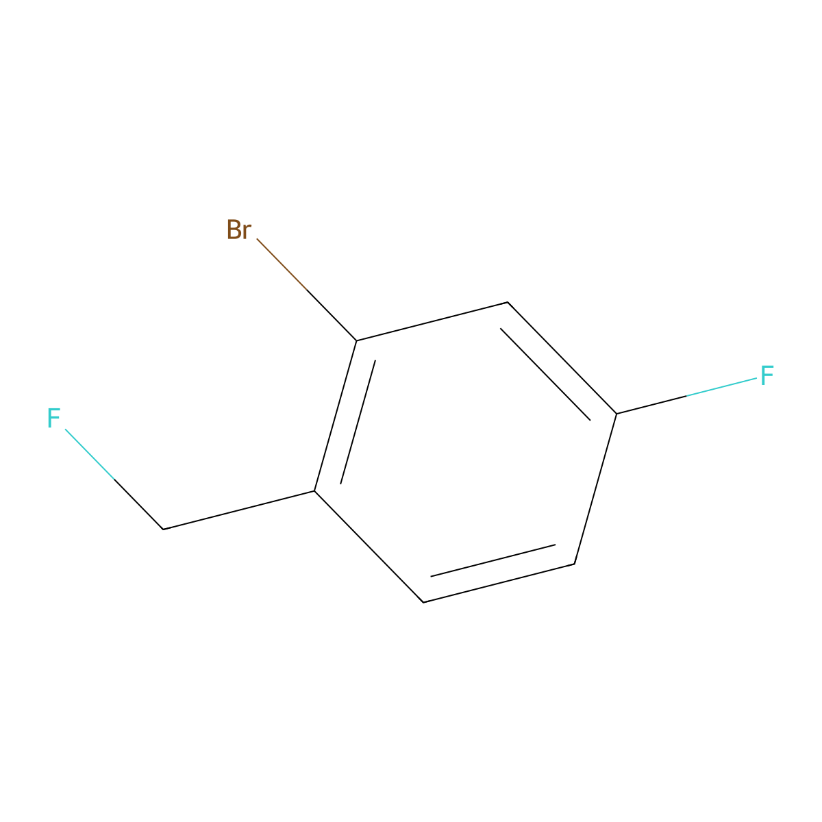 2-Bromo-4-fluoro-1-(fluoromethyl)benzene molecular structure, CAS 1823057-15-3