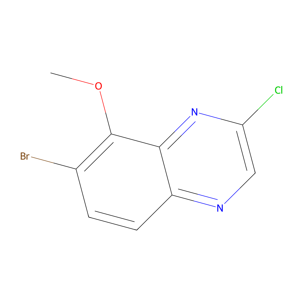 7-Bromo-2-chloro-8-methoxyquinoxaline molecular structure, CAS 1823059-48-8