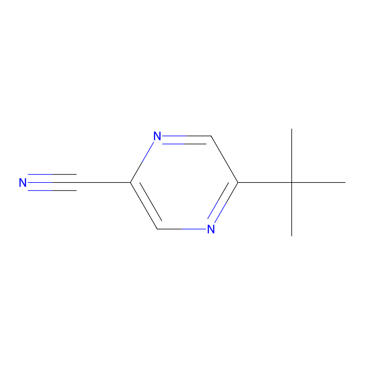 5-(Tert-butyl)pyrazine-2-carbonitrile molecular structure, CAS 182306-57-6