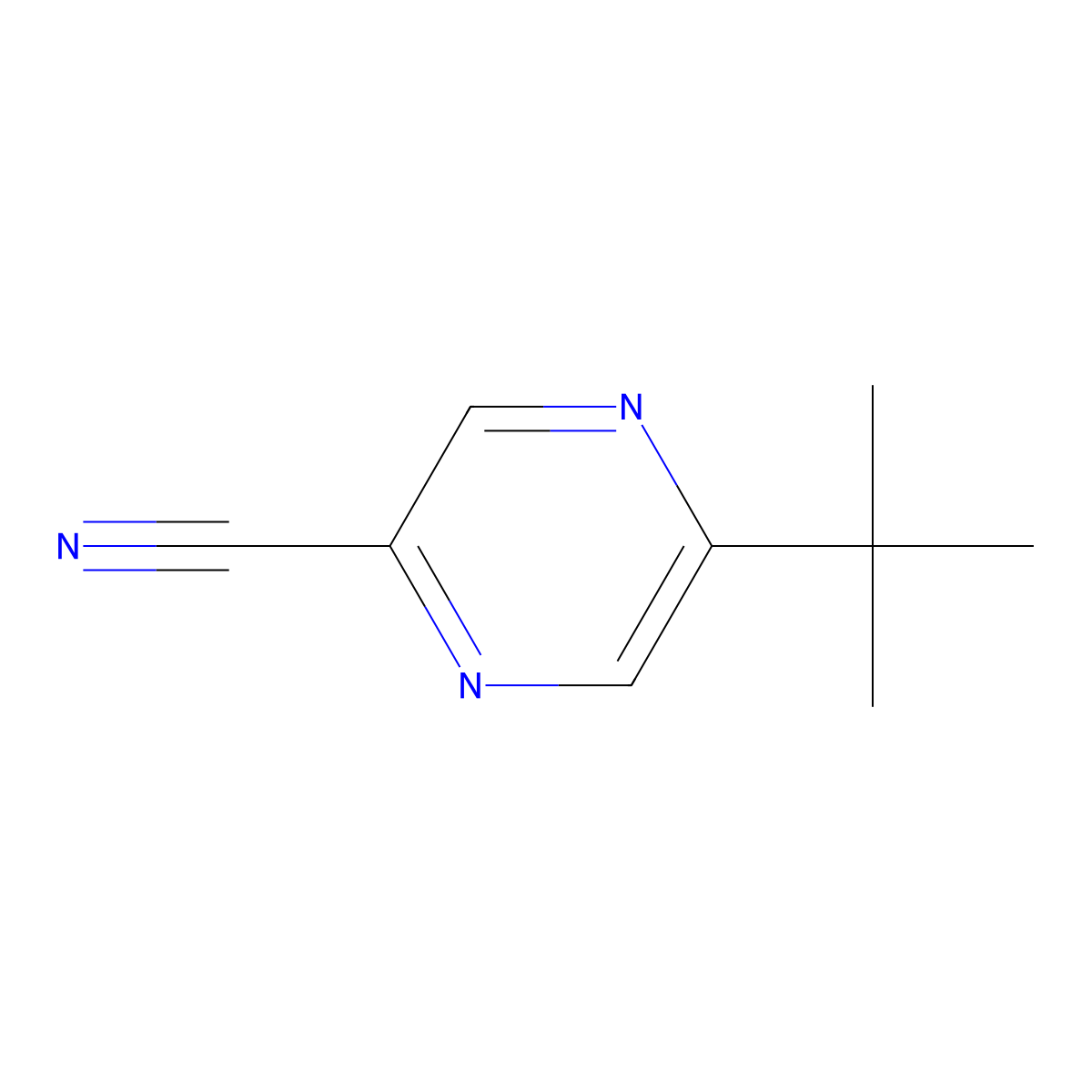 5-(Tert-butyl)pyrazine-2-carbonitrile molecular structure, CAS 182306-57-6
