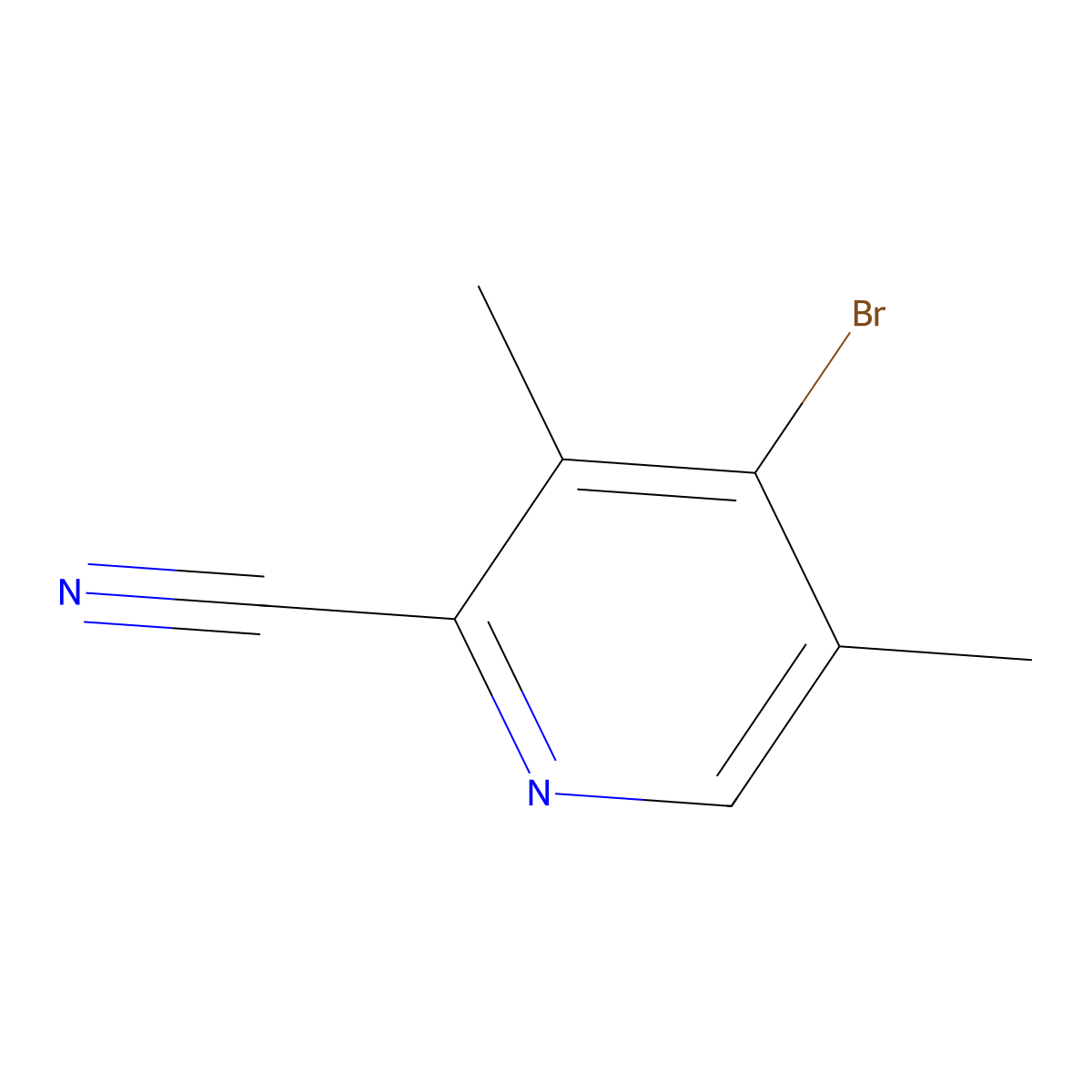 4-Bromo-3,5-dimethylpicolinonitrile molecular structure, CAS 1823061-63-7