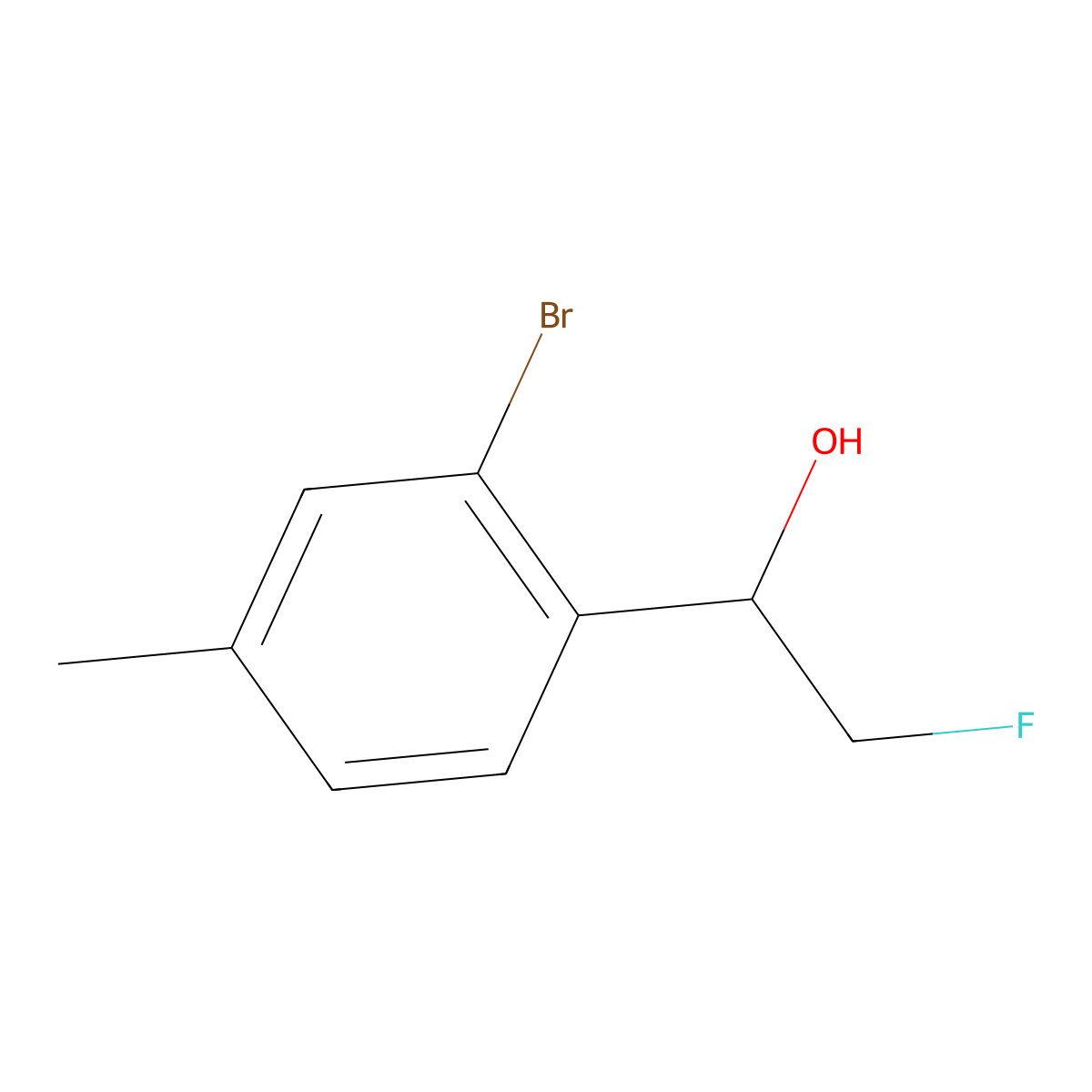 1-(2-Bromo-4-methylphenyl)-2-fluoroethan-1-ol molecular structure, CAS 1823064-67-0