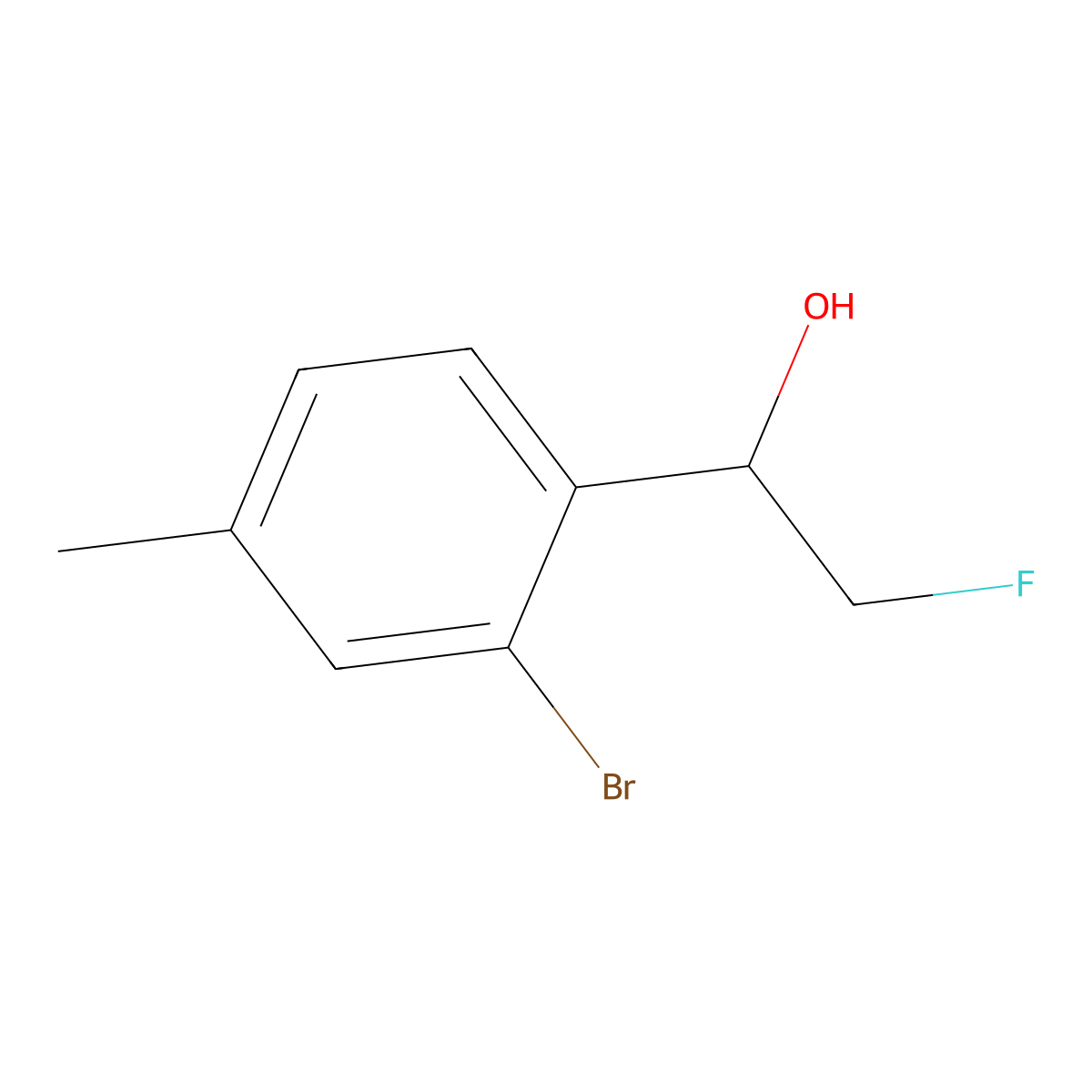 1-(2-Bromo-4-methylphenyl)-2-fluoroethan-1-ol molecular structure, CAS 1823064-67-0