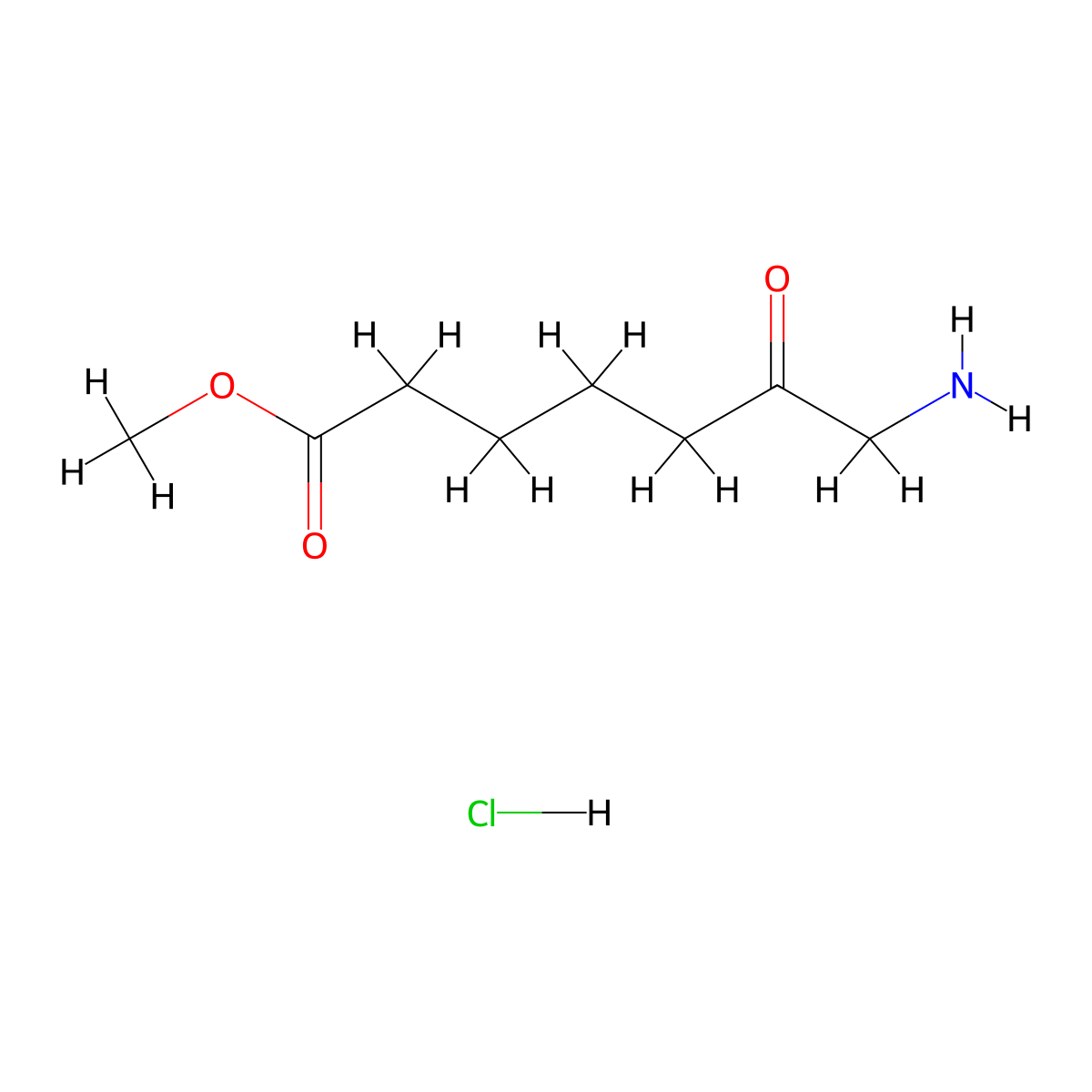 Methyl7-amino-6-oxoheptanoatehydrochloride molecular structure, CAS 1823064-82-9