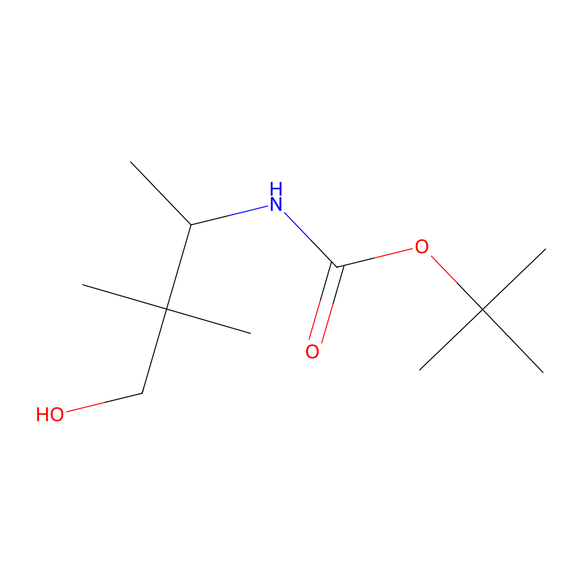 tert-butyl N-(4-hydroxy-3,3-dimethylbutan-2-yl)carbamate molecular structure, CAS 1823065-19-5