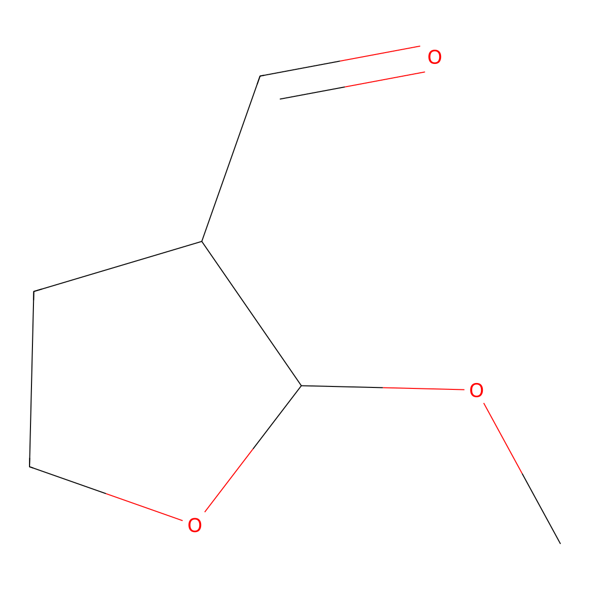 2-Methoxyoxolane-3-carbaldehyde molecular structure, CAS 1823068-99-0