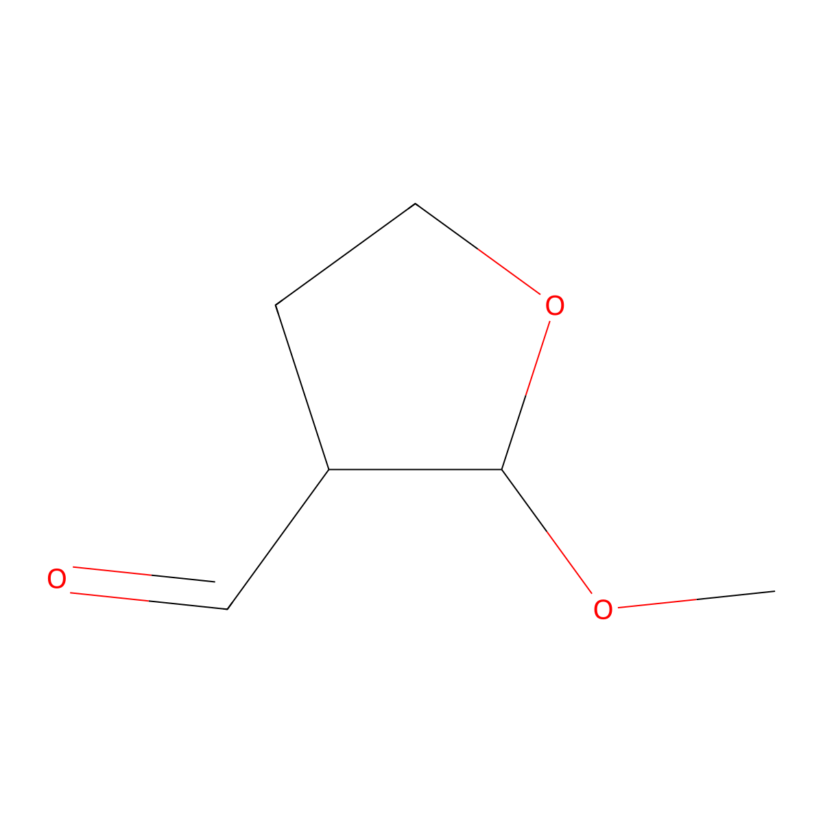 2-Methoxyoxolane-3-carbaldehyde molecular structure, CAS 1823068-99-0