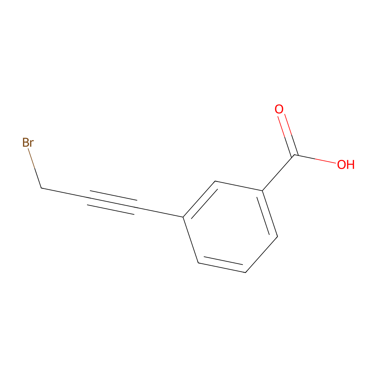 3-(3-Bromoprop-1-YN-1-YL)benzoic acid molecular structure, CAS 1823083-08-4