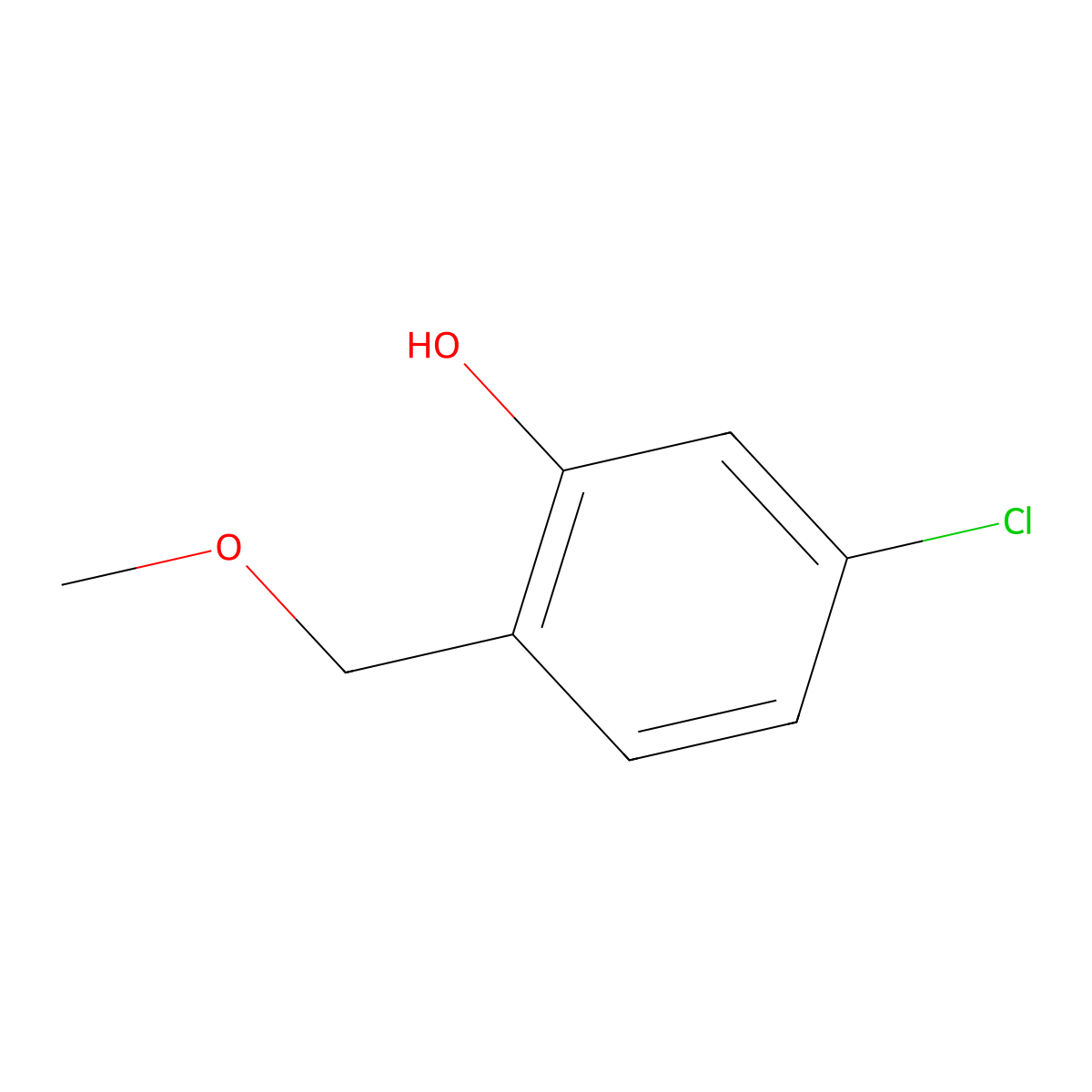 5-Chloro-2-(methoxymethyl)phenol molecular structure, CAS 1823084-34-9
