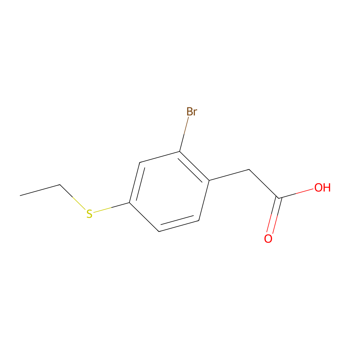 2-[2-Bromo-4-(ethylsulfanyl)phenyl]acetic acid molecular structure, CAS 1823084-85-0