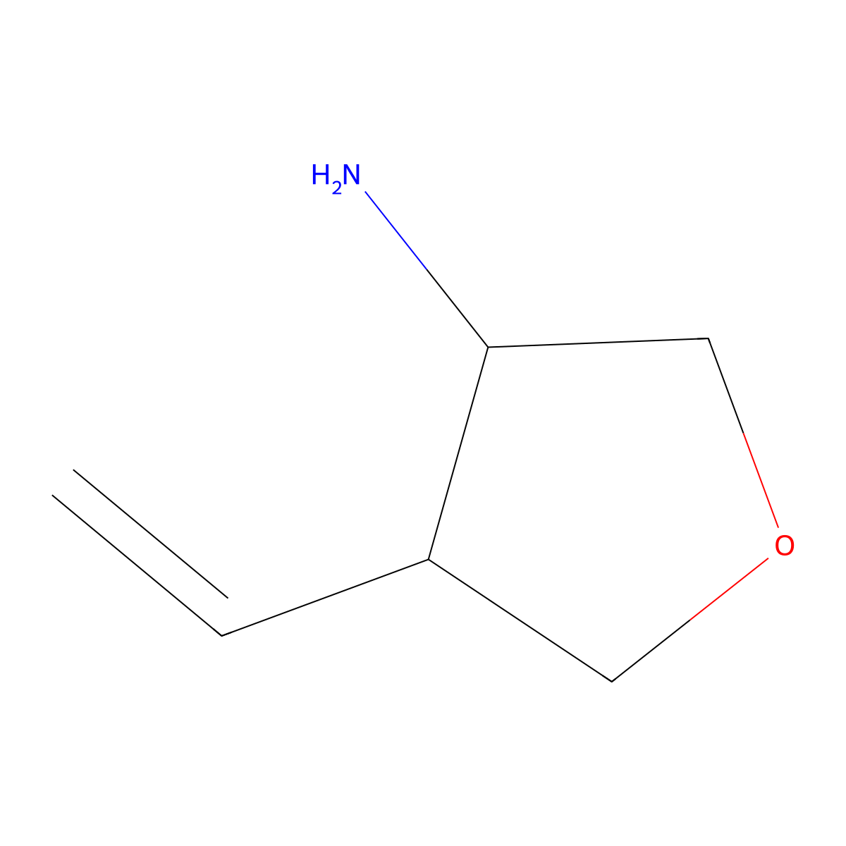 4-Ethenyloxolan-3-amine molecular structure, CAS 1823089-26-4
