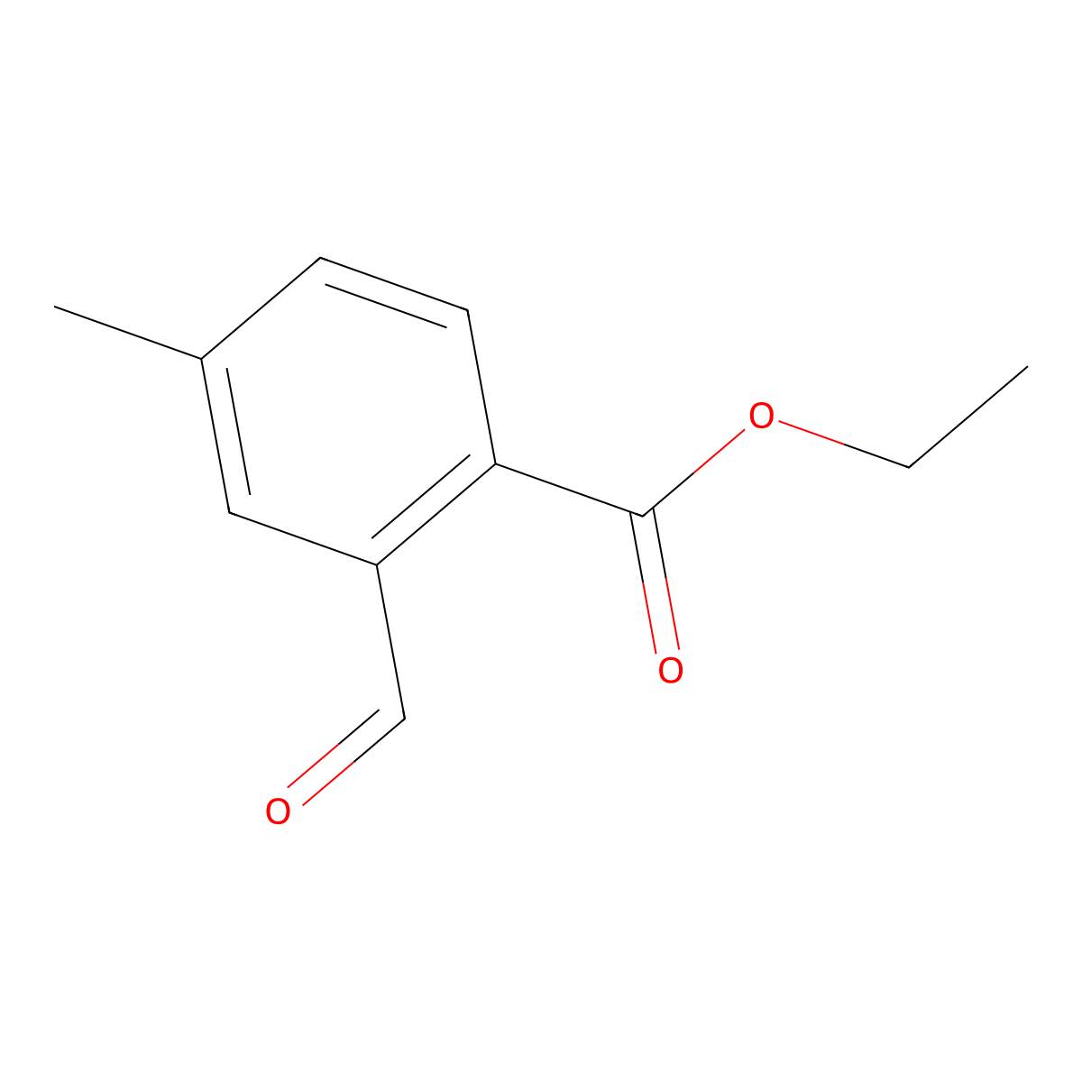 Ethyl 2-formyl-4-methylbenzoate molecular structure, CAS 1823092-65-4