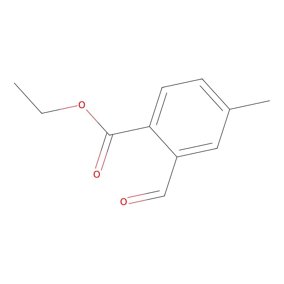 Ethyl 2-formyl-4-methylbenzoate molecular structure, CAS 1823092-65-4