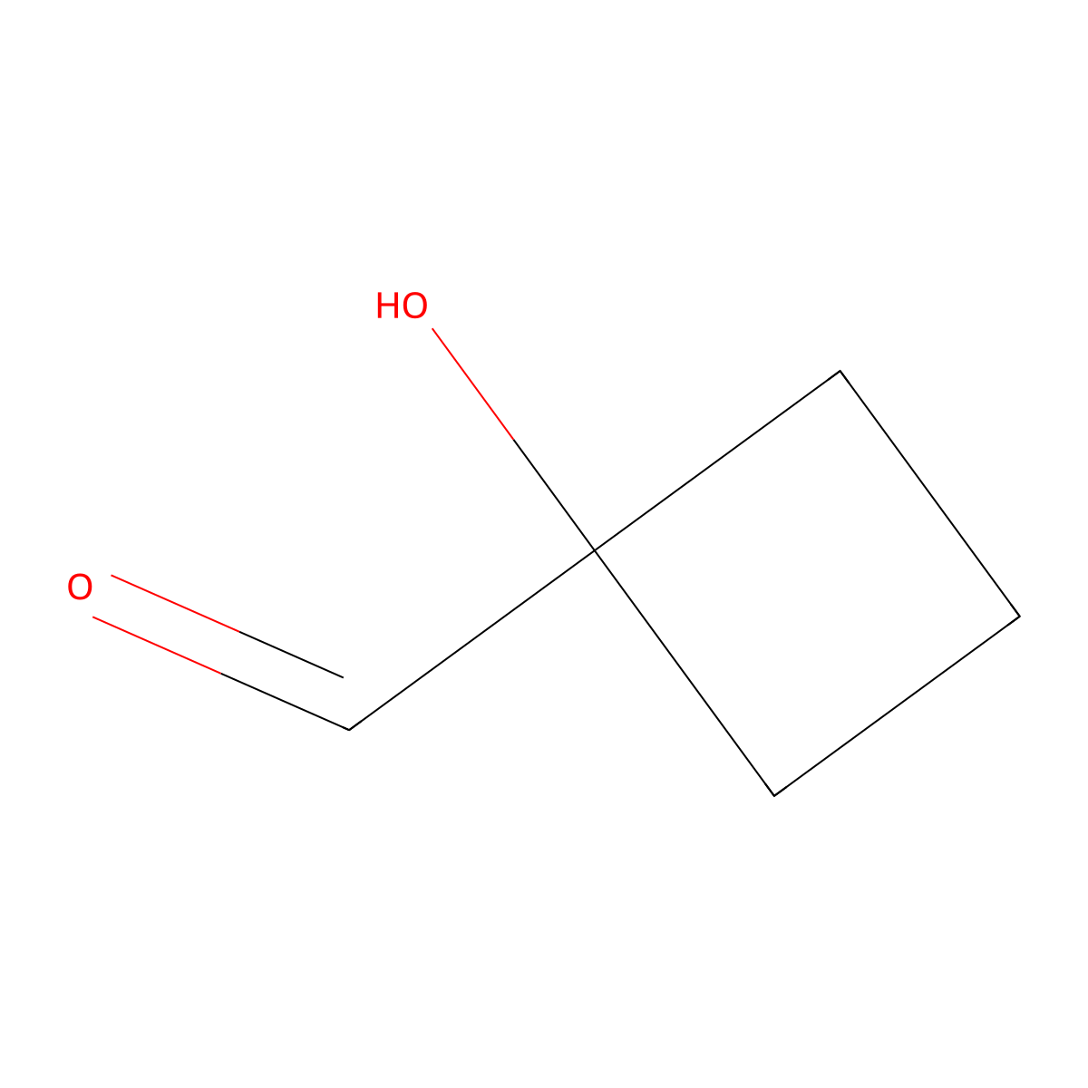 1-Hydroxycyclobutane-1-carbaldehyde molecular structure, CAS 1823093-85-1