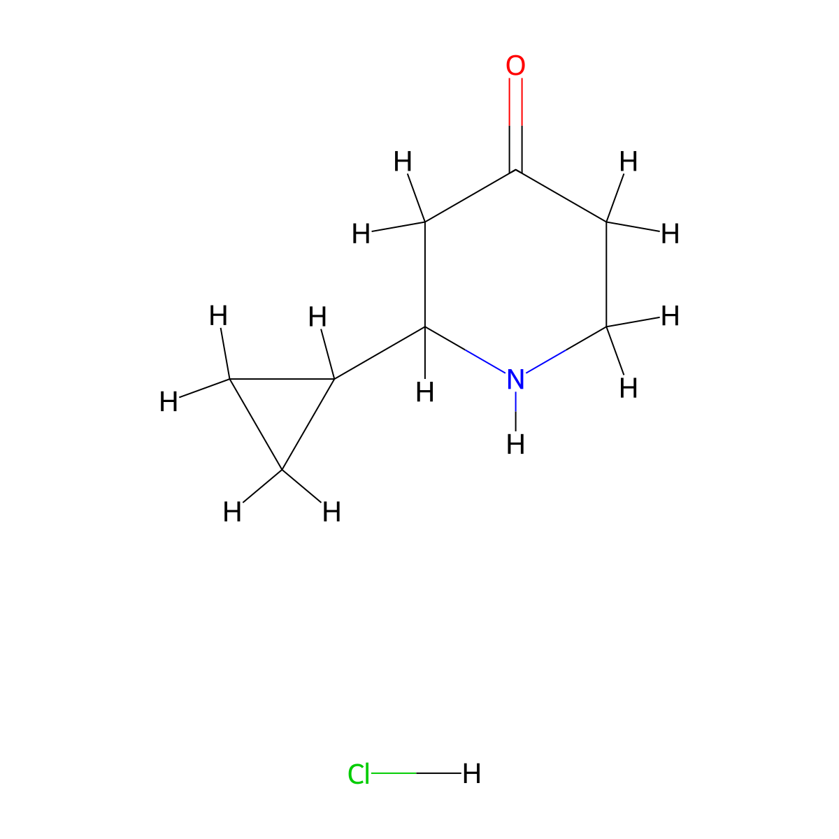 2-Cyclopropylpiperidin-4-one hydrochloride molecular structure, CAS 1823095-86-8
