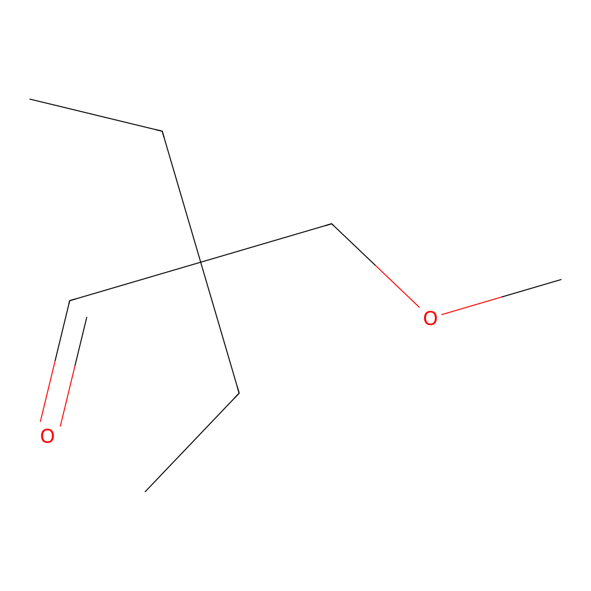2-Ethyl-2-(methoxymethyl)butanal molecular structure, CAS 1823097-17-1