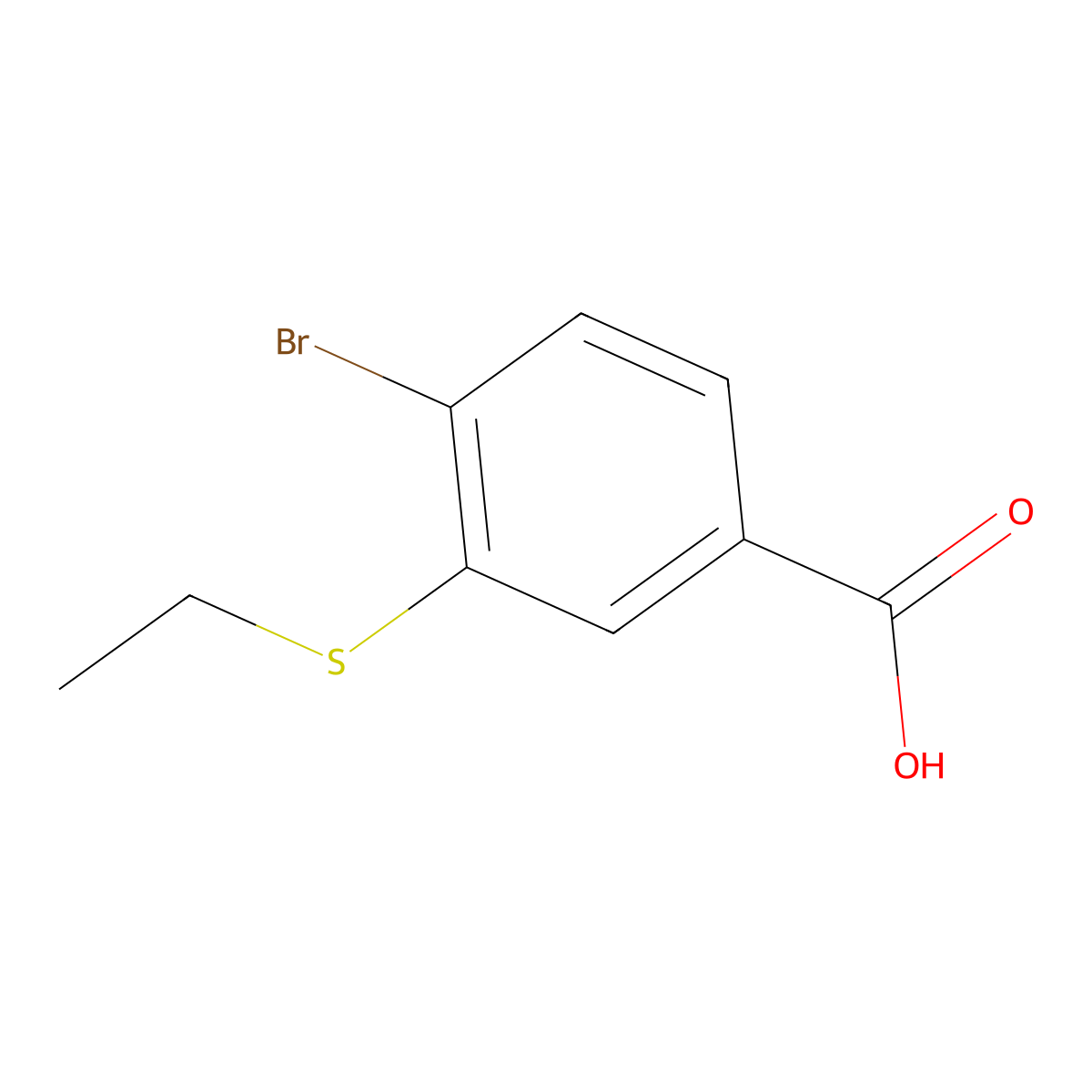 4-Bromo-3-(ethylsulfanyl)benzoic acid molecular structure, CAS 1823097-92-2