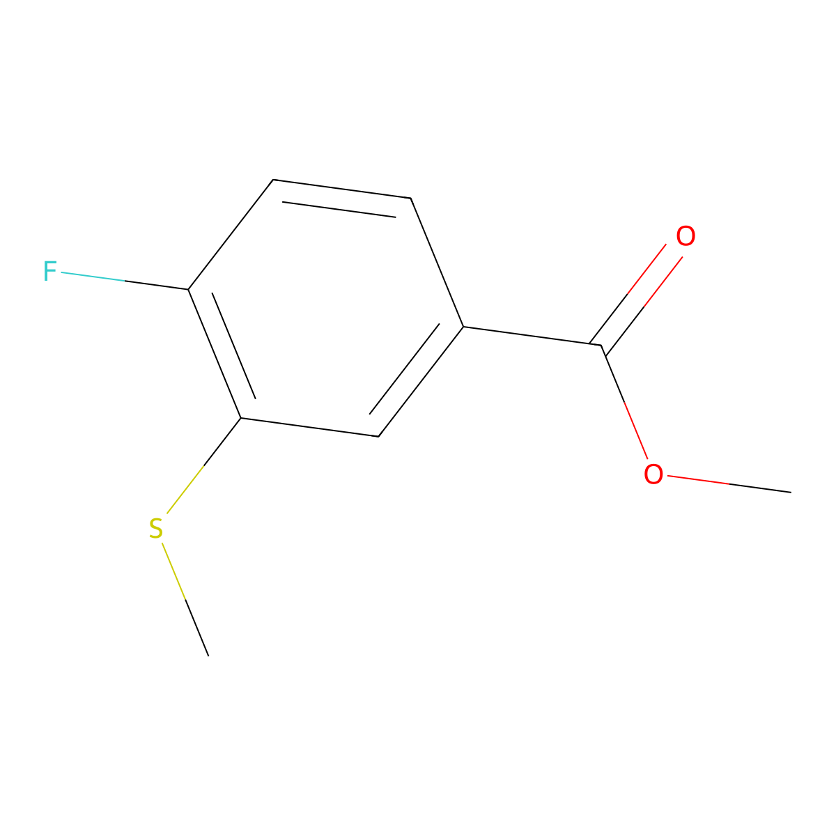 Methyl 4-fluoro-3-(methylthio)benzoate molecular structure, CAS 1823098-61-8