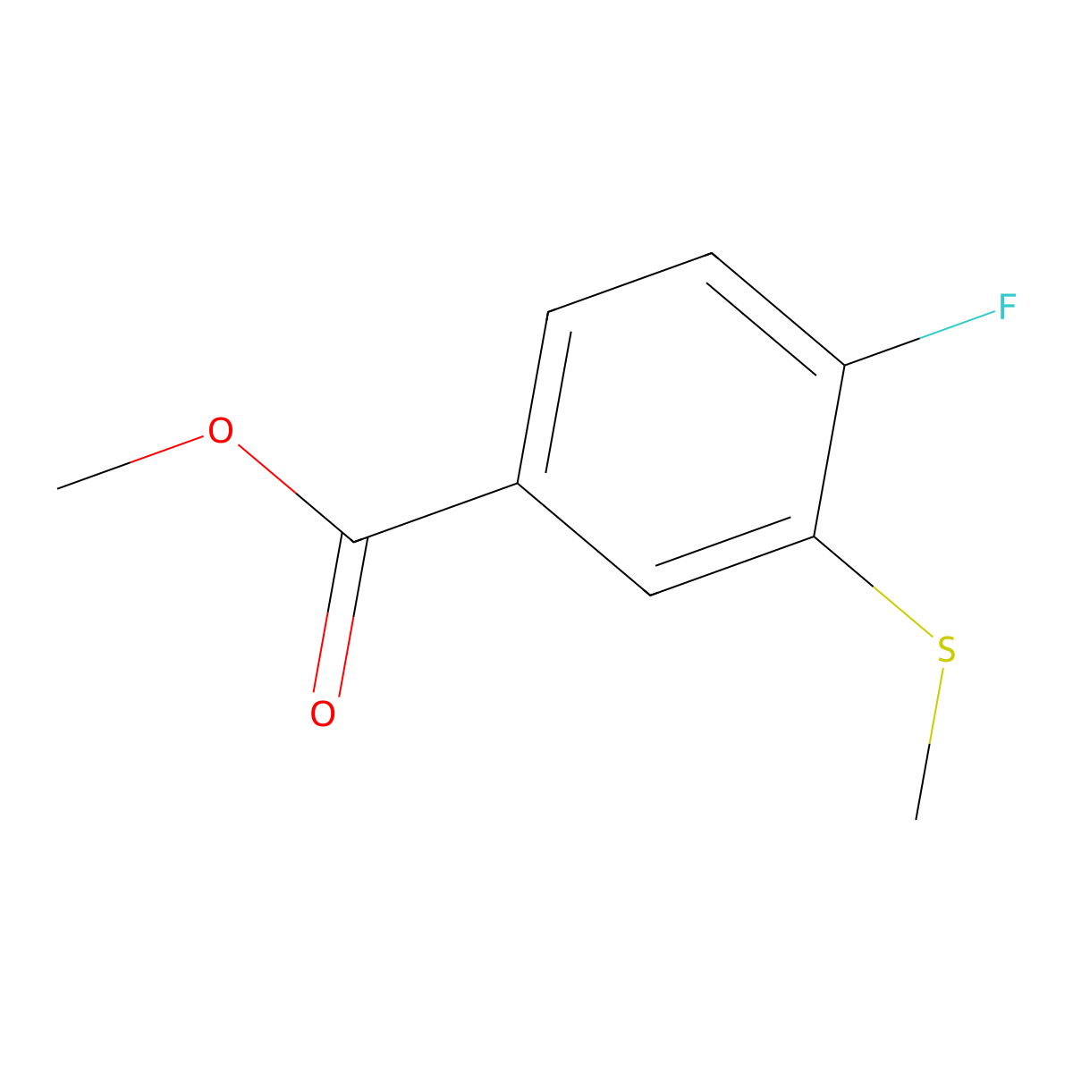Methyl 4-fluoro-3-(methylthio)benzoate molecular structure, CAS 1823098-61-8