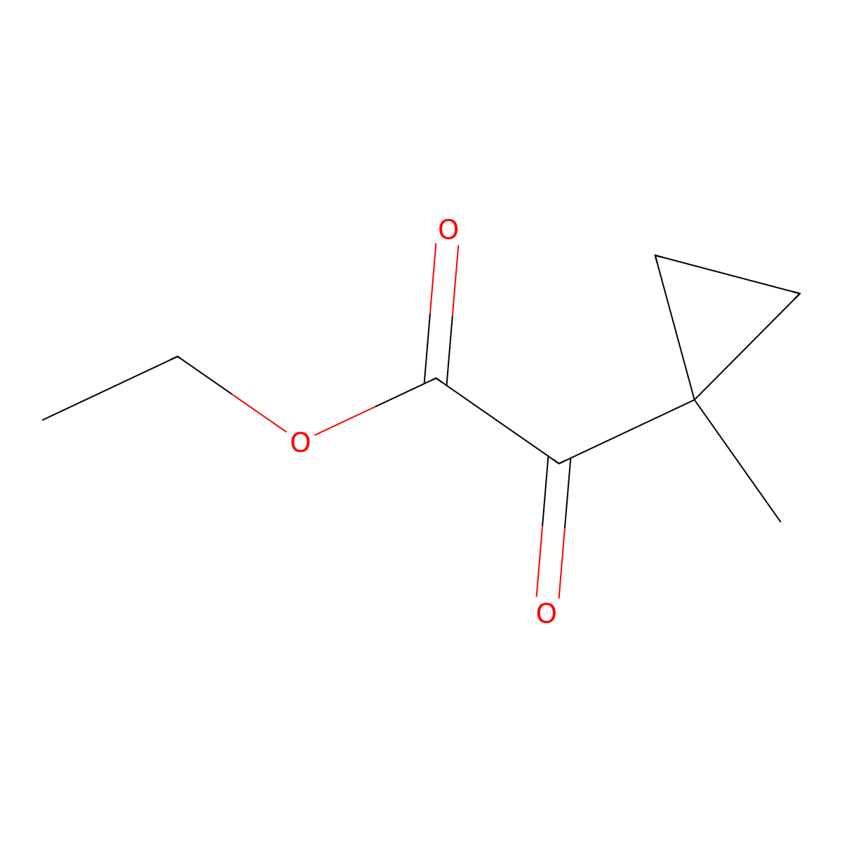 Ethyl 2-(1-methylcyclopropyl)-2-oxoacetate molecular structure, CAS 1823099-54-2