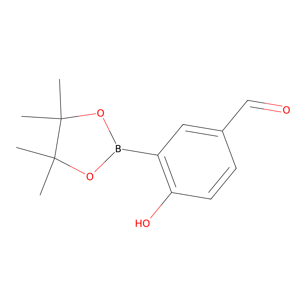 4-Hydroxy-3-(4,4,5,5-tetramethyl-1,3,2-dioxaborolan-2-YL)benzaldehyde molecular structure, CAS 1823104-80-8