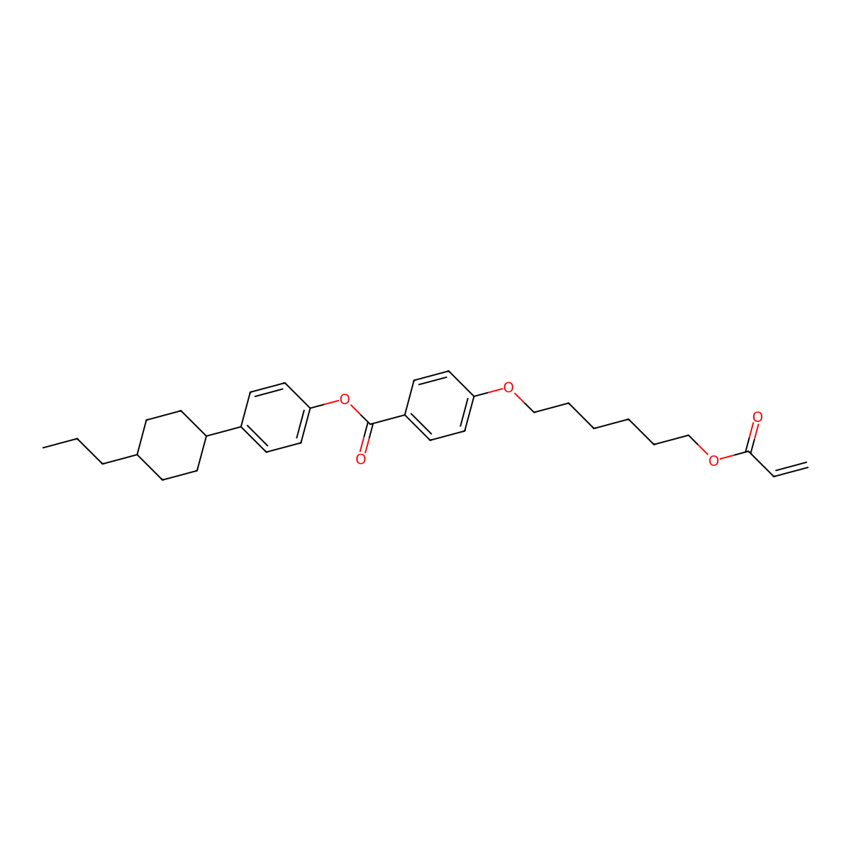 4-(6-Acryloyloxyhexyloxy)-benzoesaure (4-(trans-4-propylcycl ohexyl)-phenylester) molecular structure, CAS 182311-45-1