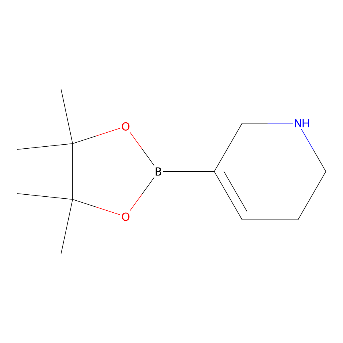 5-(4,4,5,5-Tetramethyl-1,3,2-dioxaborolan-2-yl)-1,2,3,6-tetrahydropyridine molecular structure, CAS 1823117-23-2