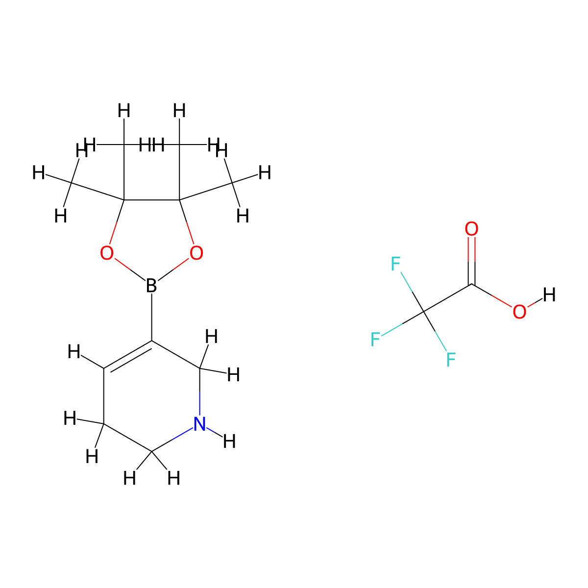 5-(4,4,5,5-Tetramethyl-1,3,2-dioxaborolan-2-yl)-1,2,3,6-tetrahydropyridine; trifluoroacetic acid molecular structure, CAS 1823117-24-3