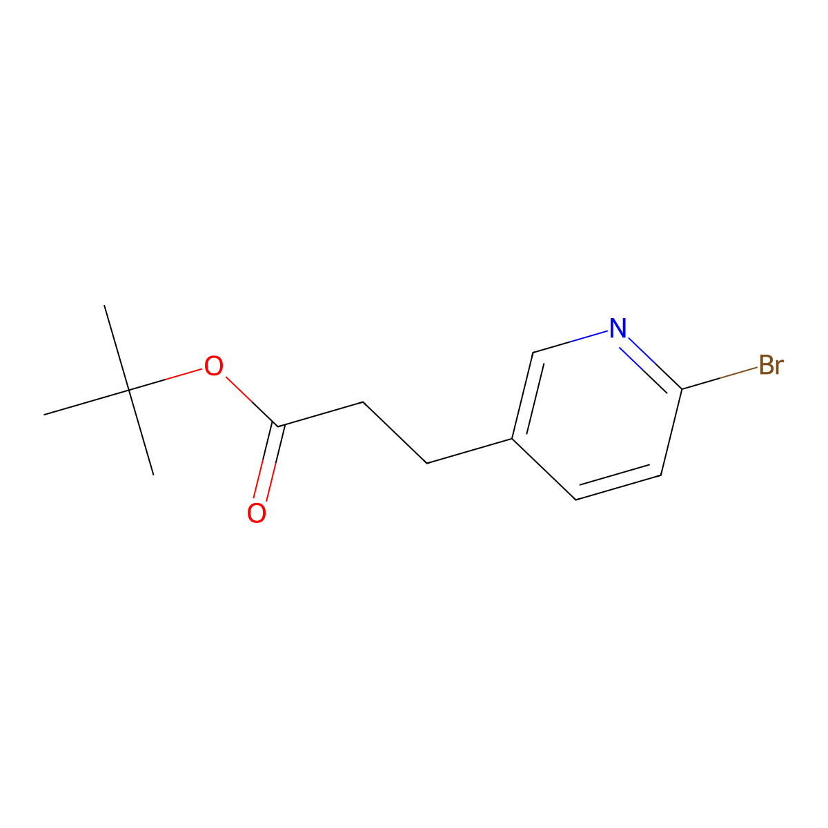tert-Butyl 3-(6-bromopyridin-3-yl)propanoate molecular structure, CAS 1823119-39-6