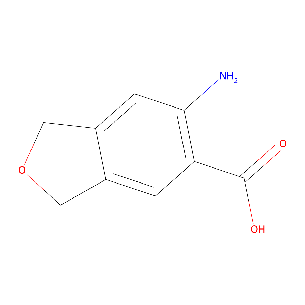 6-Amino-1,3-dihydro-2-benzofuran-5-carboxylic acid molecular structure, CAS 1823133-81-8