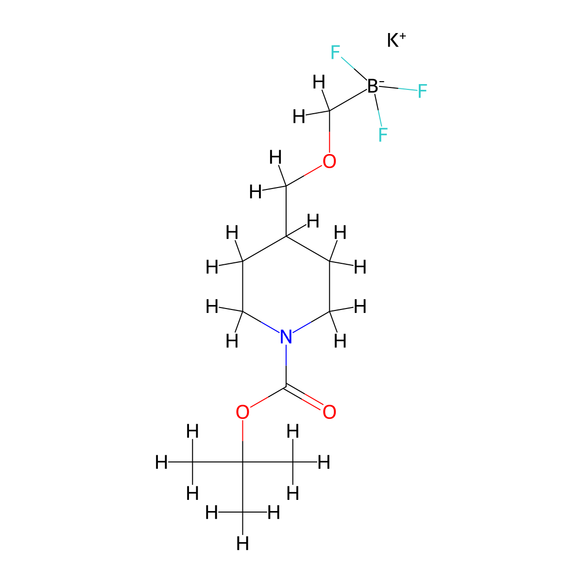 Potassium (1-boc-4-piperidinylmethoxyoxy)methyltrifluoroborate molecular structure, CAS 1823136-59-9