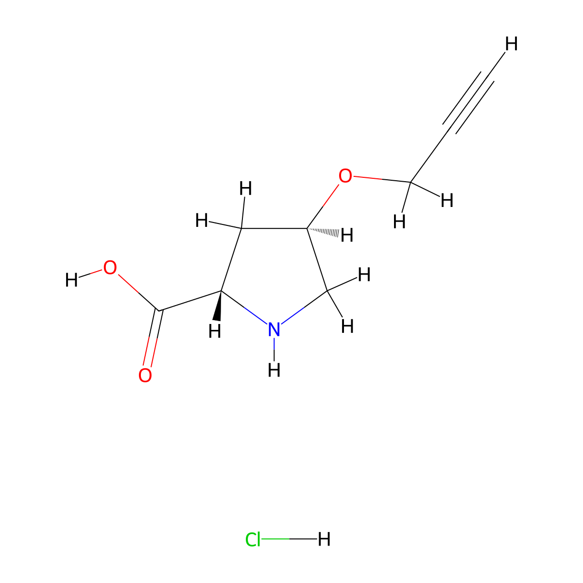 (2S,4R)-4-Prop-2-ynoxypyrrolidine-2-carboxylic acid hydrochloride molecular structure, CAS 1823143-83-4