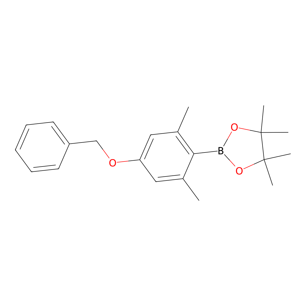 2-(4-(Benzyloxy)-2,6-dimethylphenyl)-4,4,5,5-tetramethyl-1,3,2-dioxaborolane molecular structure, CAS 1823170-16-6