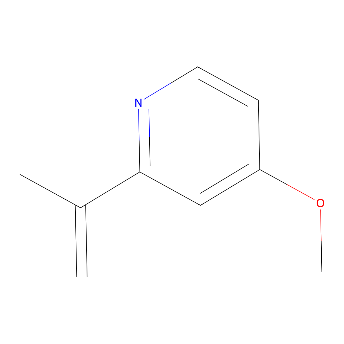 4-Methoxy-2-(prop-1-en-2-yl)pyridine molecular structure, CAS 1823178-38-6