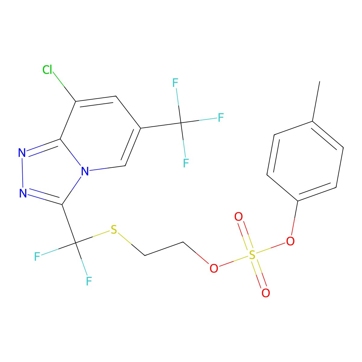 2-(((8-Chloro-6-(trifluoromethyl)-[1,2,4]triazolo[4,3-a]pyridin-3-yl)difluoromethyl)thio)ethyl p-tolyl sulfate molecular structure, CAS 1823182-40-6