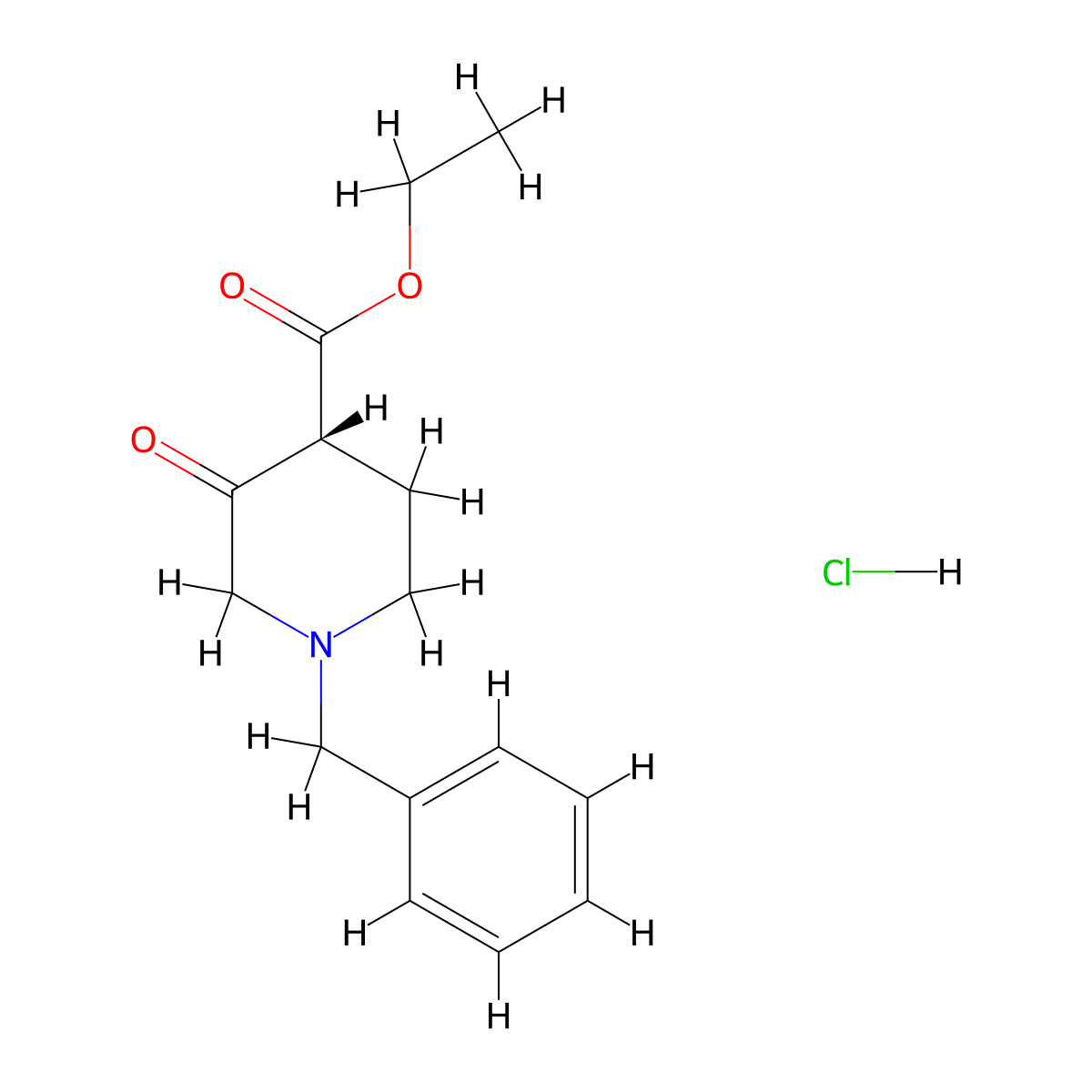 ethyl (4R)-1-benzyl-3-oxopiperidine-4-carboxylate hydrochloride molecular structure, CAS 1823182-46-2