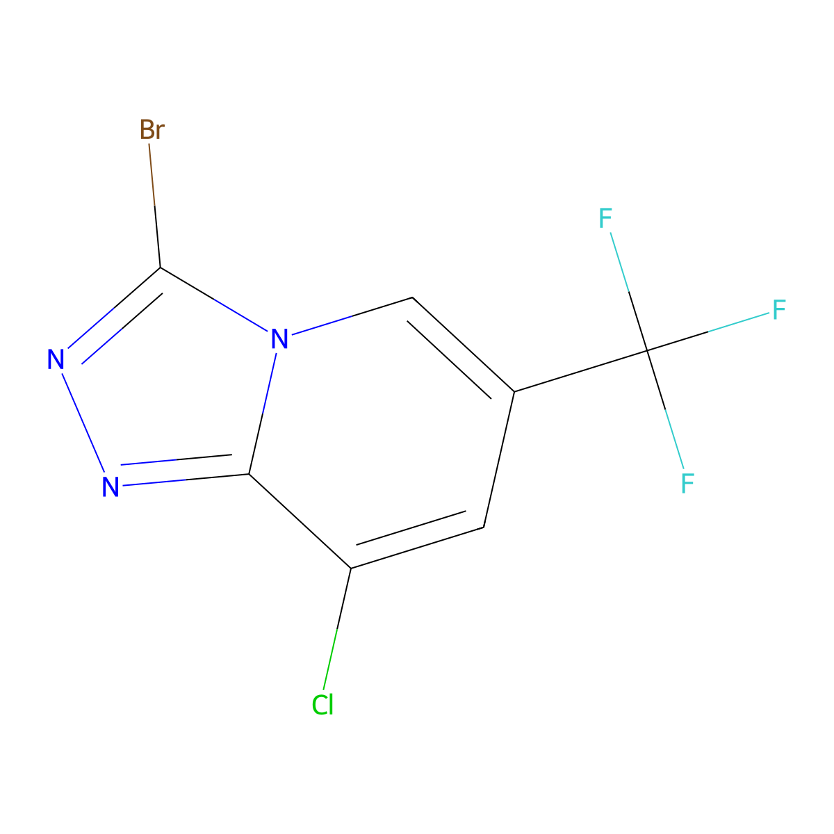 3-Bromo-8-chloro-6-(trifluoromethyl)-[1,2,4]triazolo[4,3-a]pyridine molecular structure, CAS 1823182-57-5