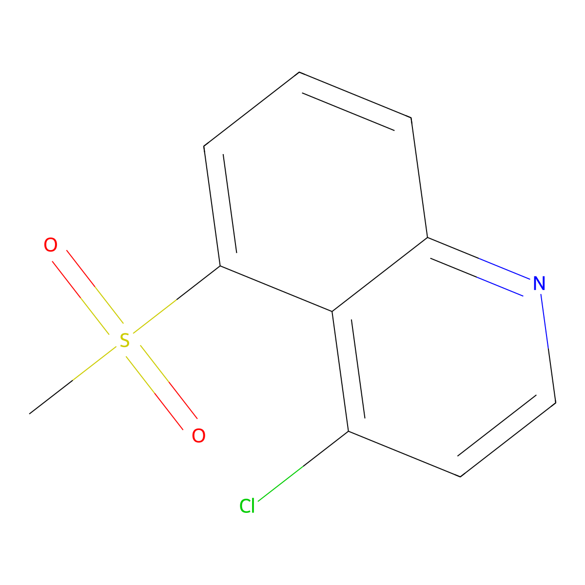 4-Chloro-5-(methylsulfonyl)quinoline molecular structure, CAS 1823182-58-6