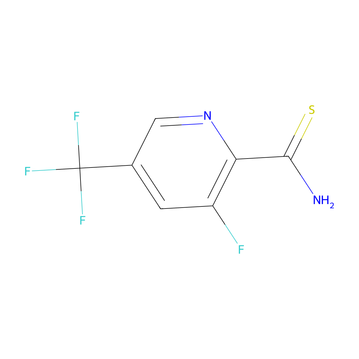 3-Fluoro-5-(trifluoromethyl)pyridine-2-carbothioamide molecular structure, CAS 1823182-72-4