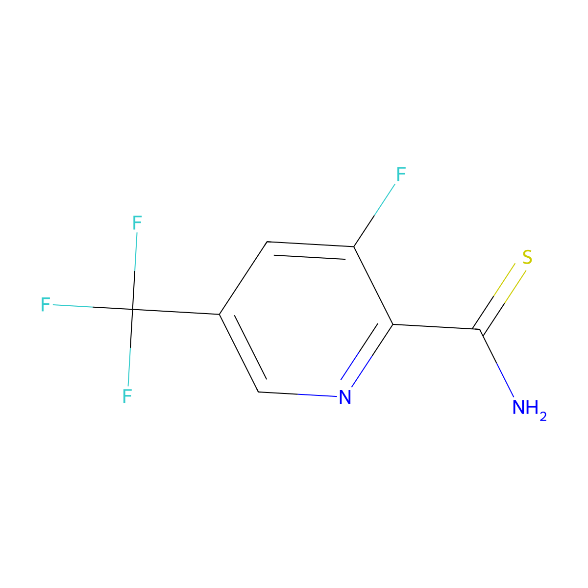 3-Fluoro-5-(trifluoromethyl)pyridine-2-carbothioamide molecular structure, CAS 1823182-72-4