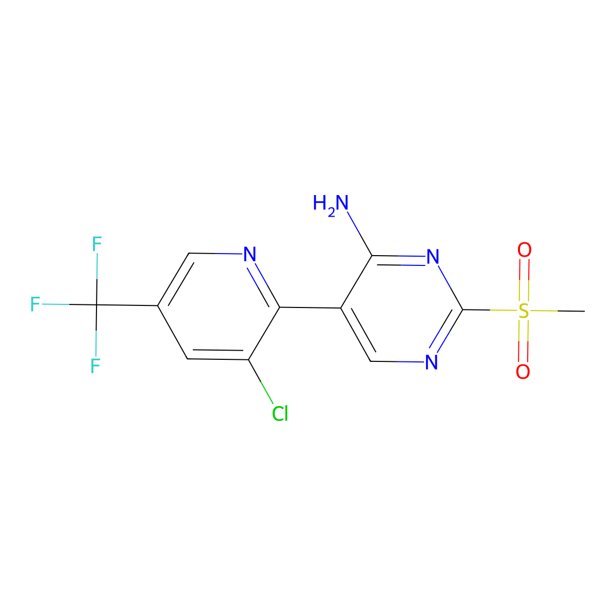 5-(3-Chloro-5-(trifluoromethyl)pyridin-2-yl)-2-(methylsulfonyl)pyrimidin-4-amine molecular structure, CAS 1823183-00-1