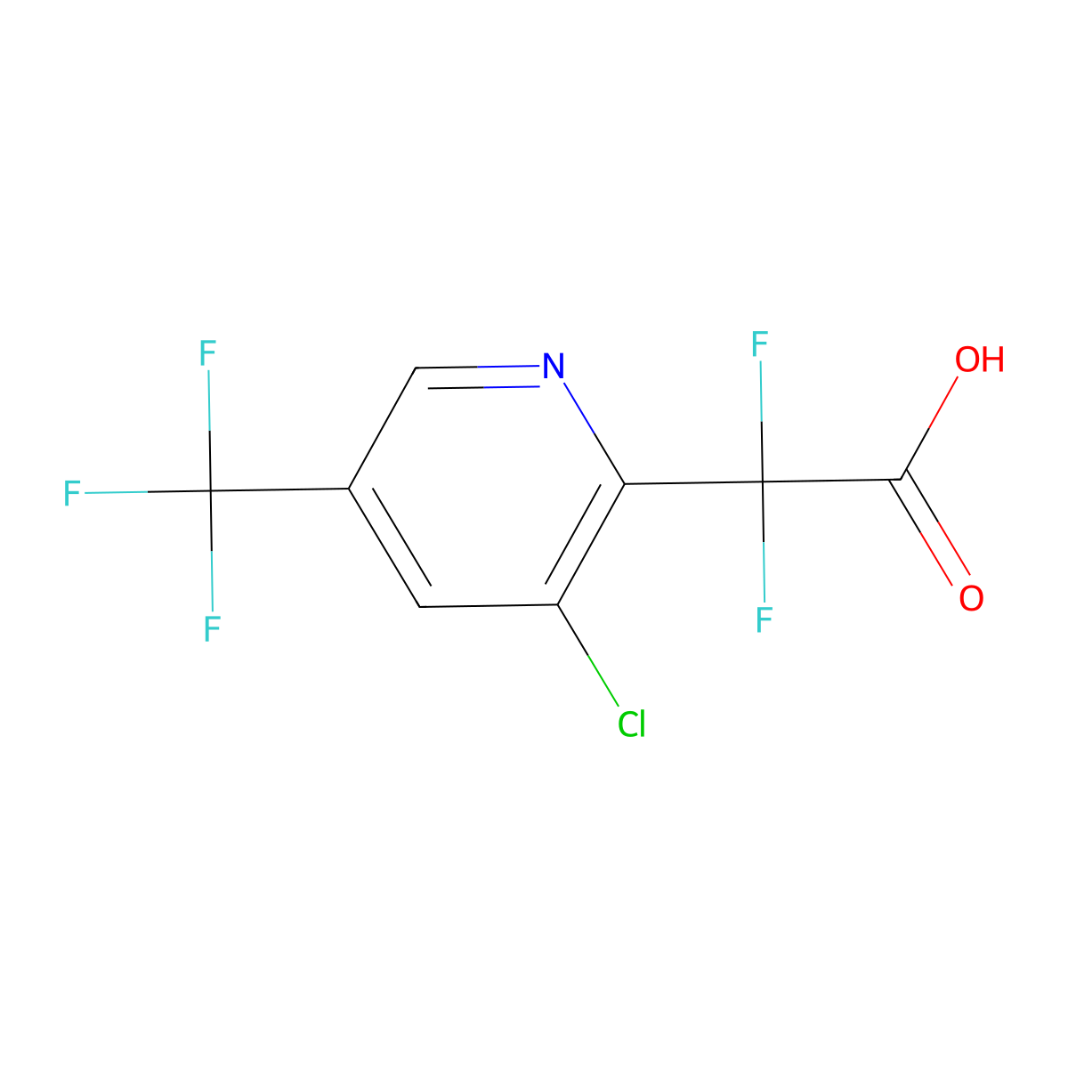 2-(3-Chloro-5-(trifluoromethyl)pyridin-2-yl)-2,2-difluoroacetic acid molecular structure, CAS 1823183-02-3